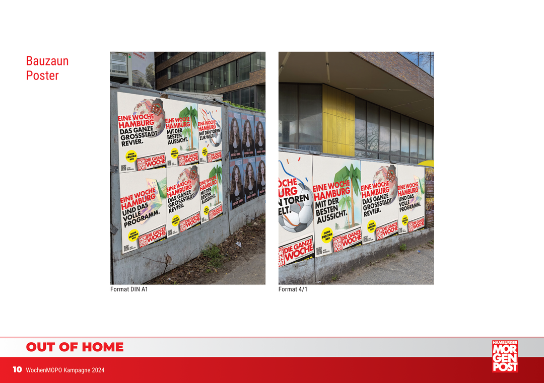 Kampagnenadaption WochenMOPO Launch – Werbemittel Hamburger Morgenpost (Motiv 10) Bauzaun Poster