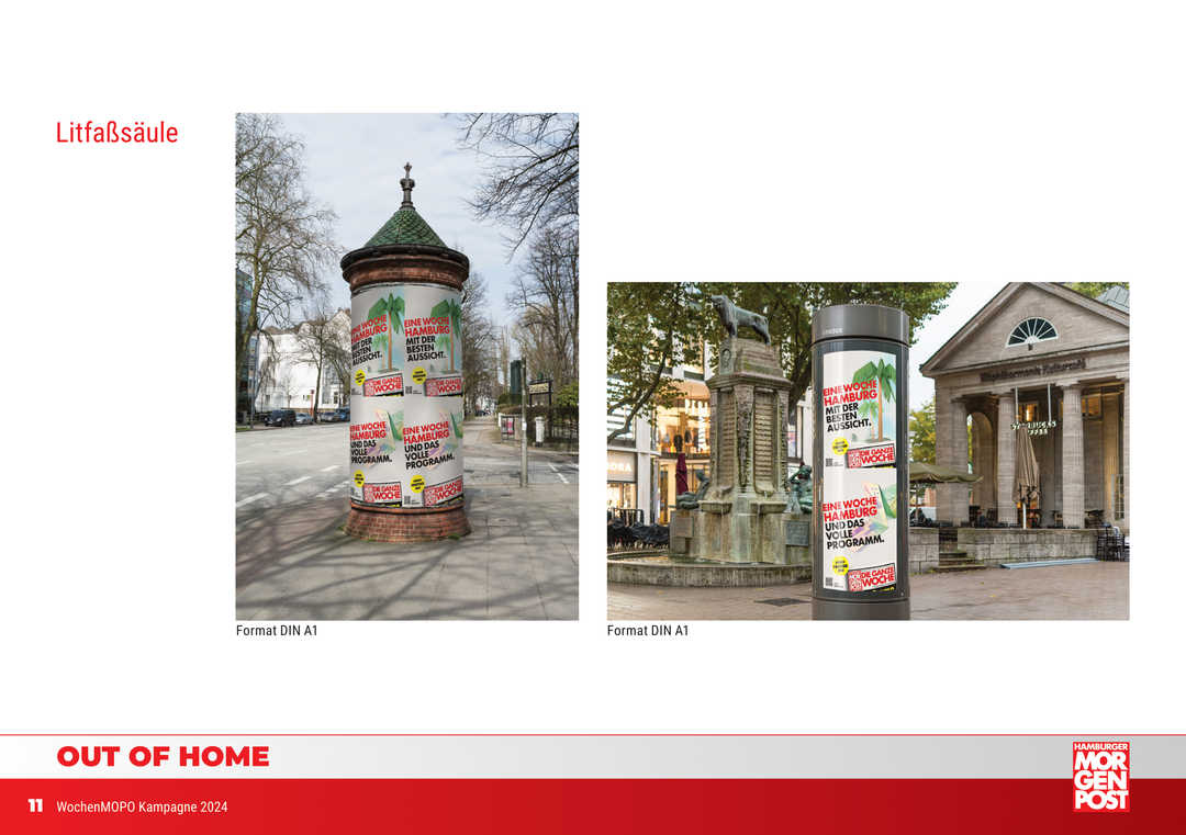 Kampagnenadaption WochenMOPO Launch – Werbemittel Hamburger Morgenpost (Motiv 11) Litfaßsäule 