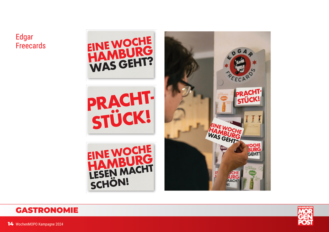 Kampagnenadaption WochenMOPO Launch – Werbemittel Hamburger Morgenpost (Motiv 14) Edgar Freecards