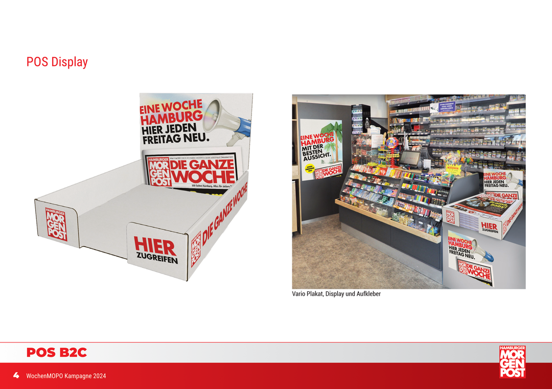 Kampagnenadaption WochenMOPO Launch – Werbemittel Hamburger Morgenpost (Motiv 4) POS Display