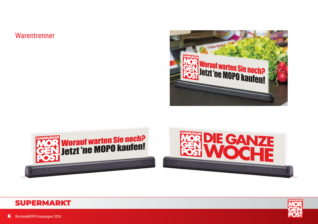 Kampagnenadaption WochenMOPO Launch – Werbemittel Hamburger Morgenpost (Motiv 6) Warentrenner