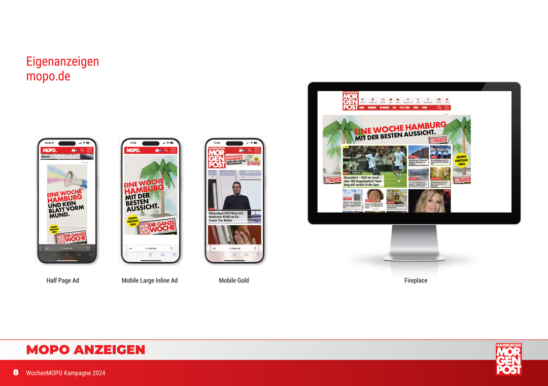 Kampagnenadaption WochenMOPO Launch – Werbemittel Hamburger Morgenpost (Motiv 8) Eigenanzeigen Mopo.de