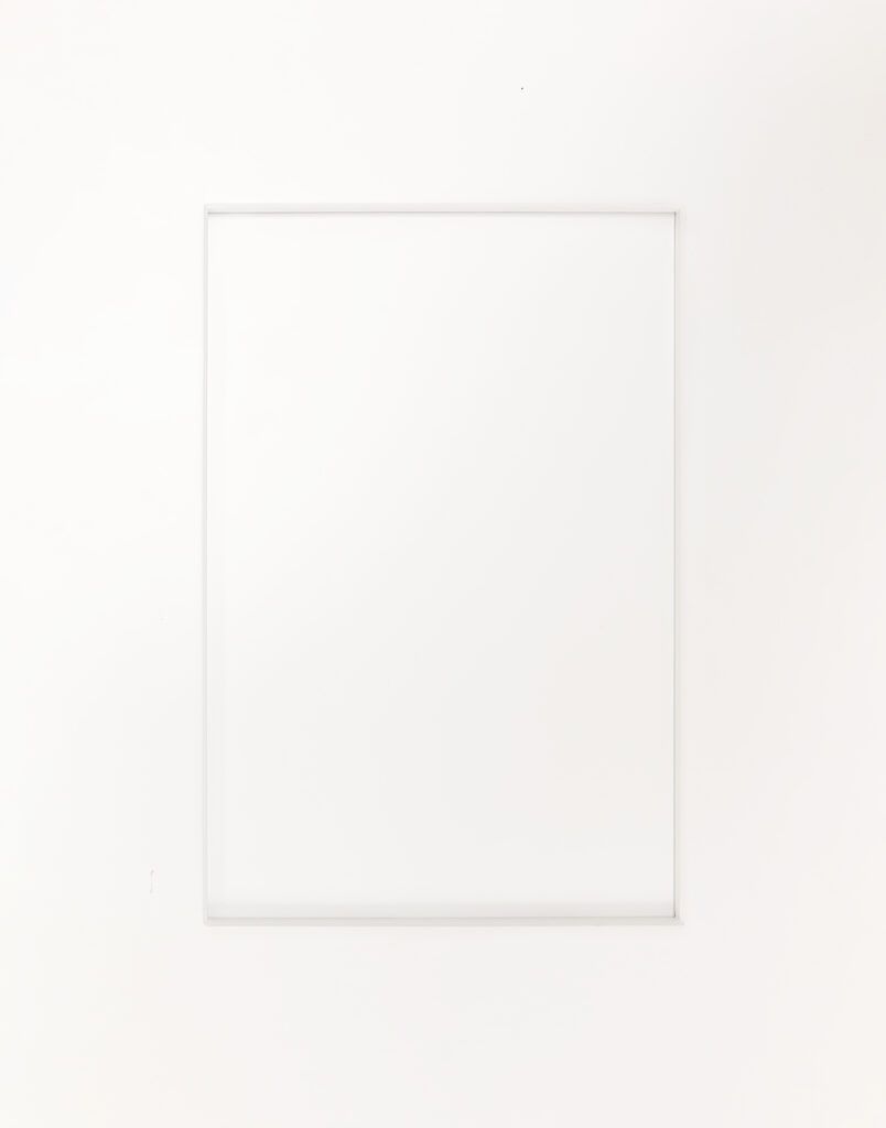 A white square with a white frame on a white background.