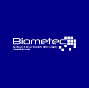 Biometec logo on a blue background: white text, small pixelated square graphic.