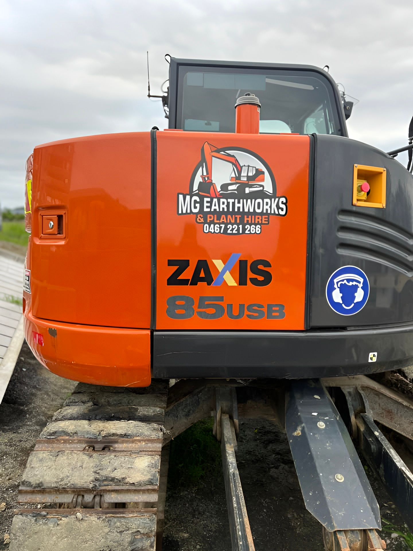 Orange and Black Hitachi Zaxis 85usb Excavator — MG Earthworks and Plant Hire in Gumma, NSW