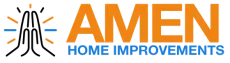 The Amen Home Improvements logo is orange and blue