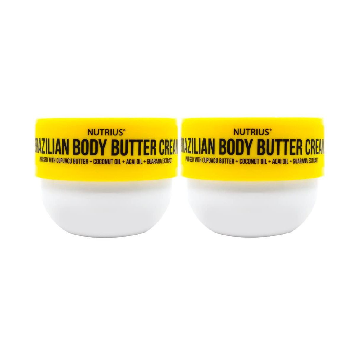 Two jars of nutrius brazilian body butter cream