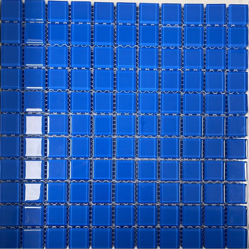 A Close Up Of A Blue Glass Mosaic Tile On A White Surface — Tile Centre NT In Winnellie, NT