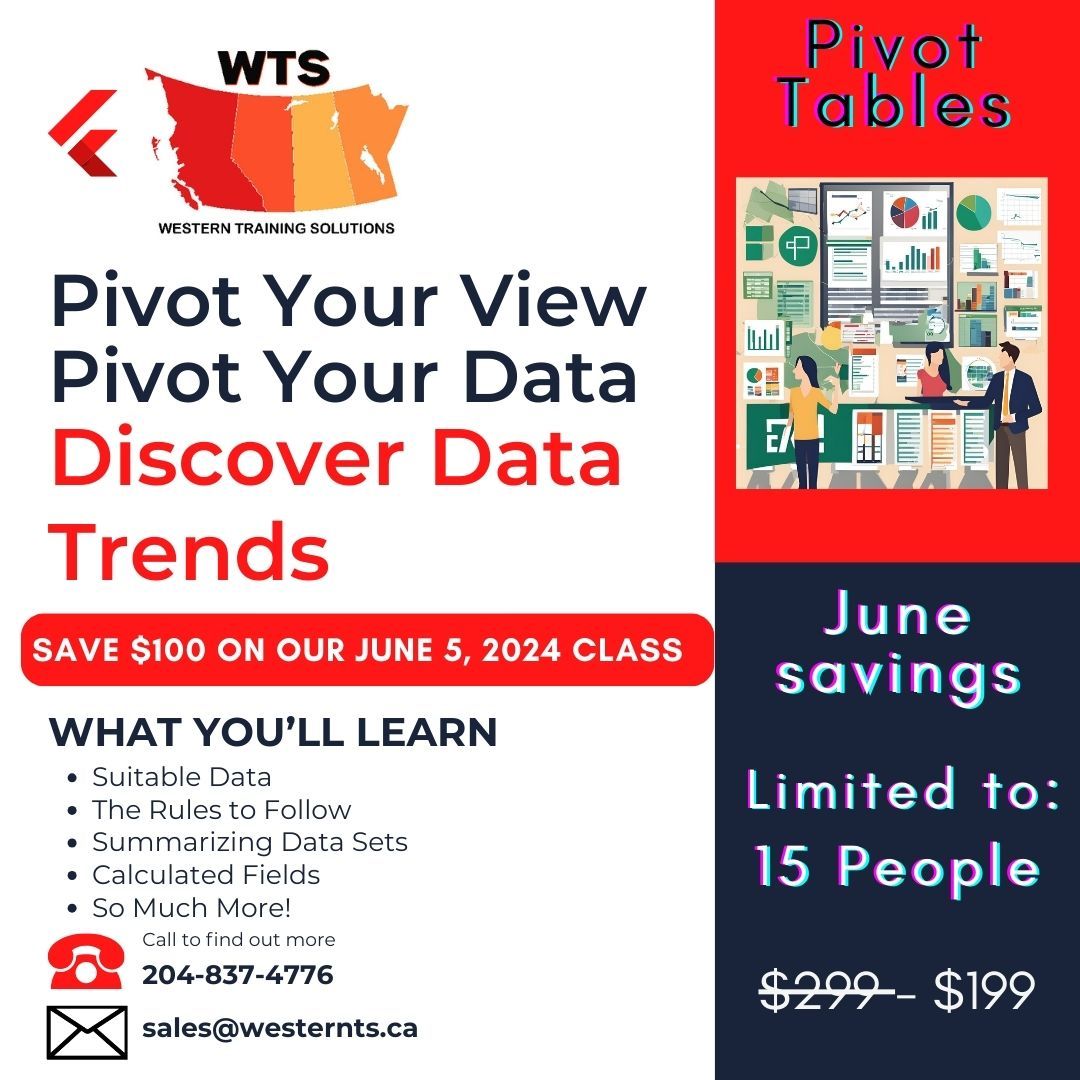 Western Training Solutions - Pivot Tables June Seat Sale