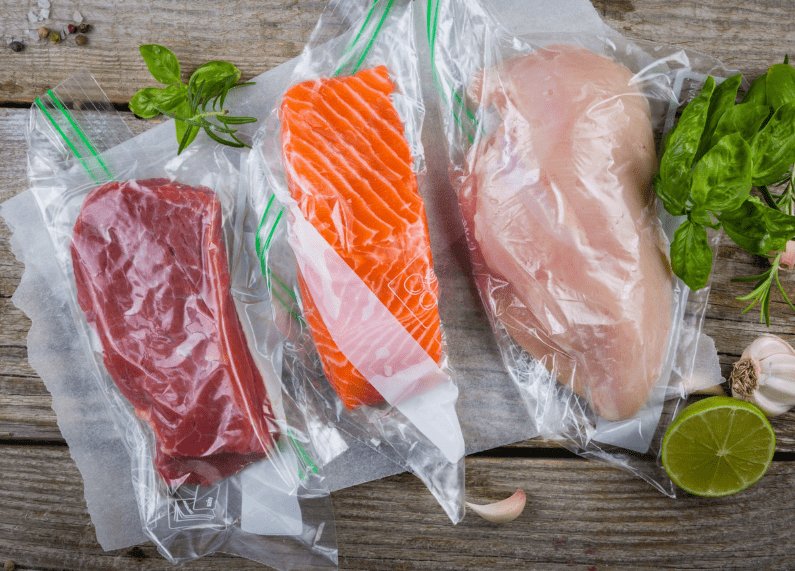 Alimentos envasados al vacío para aplicar la técnica sous vide con precisión