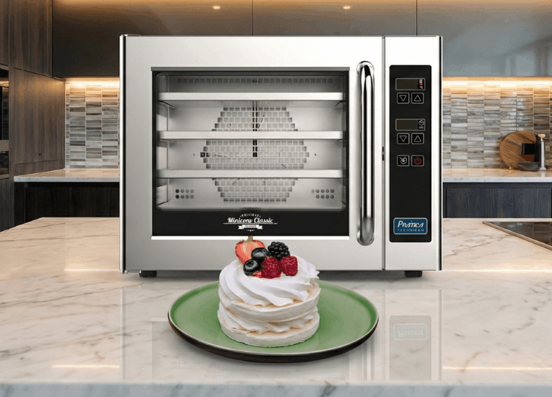 Pavlova con frutas frescas y merengue crujiente recién horneada