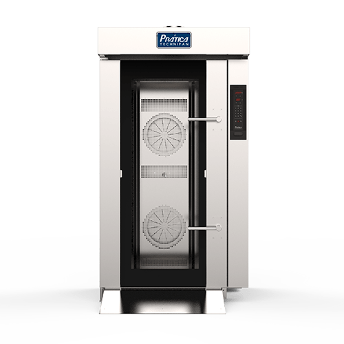 Un horno de acero inoxidable con puerta de cristal sobre un fondo blanco.