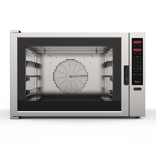 Un horno de acero inoxidable con un reloj en su interior.