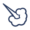 Un icono azul de una nube con una flecha apuntando hacia arriba.