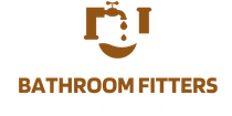 A bathroom fitters logo with a faucet and a smile on it.