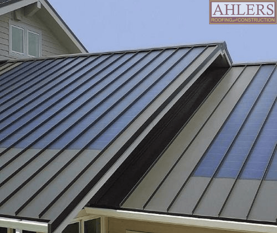 A picture of a house with a roof that says ahlers