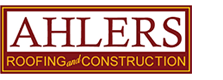 A logo for ahlers roofing and construction