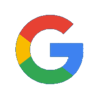 A pixel art of the google logo on a white background.