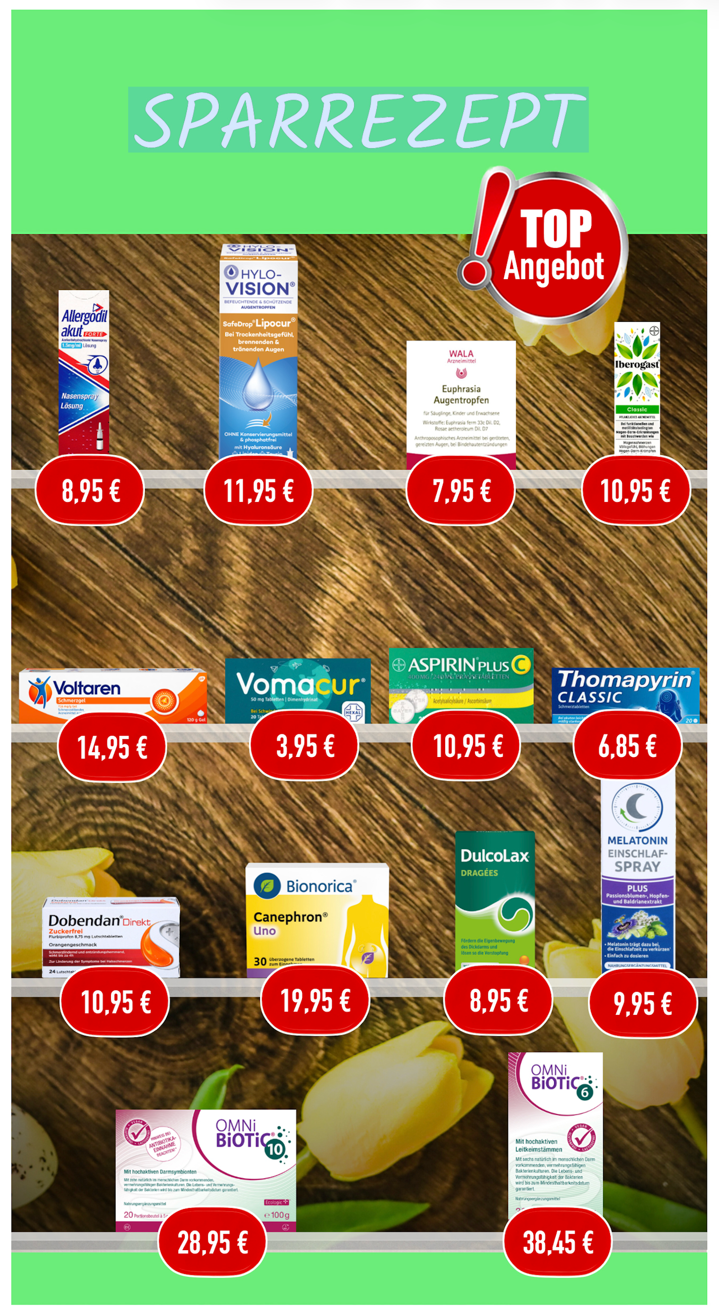 Ein Poster mit einer Reihe verschiedener Artikel.