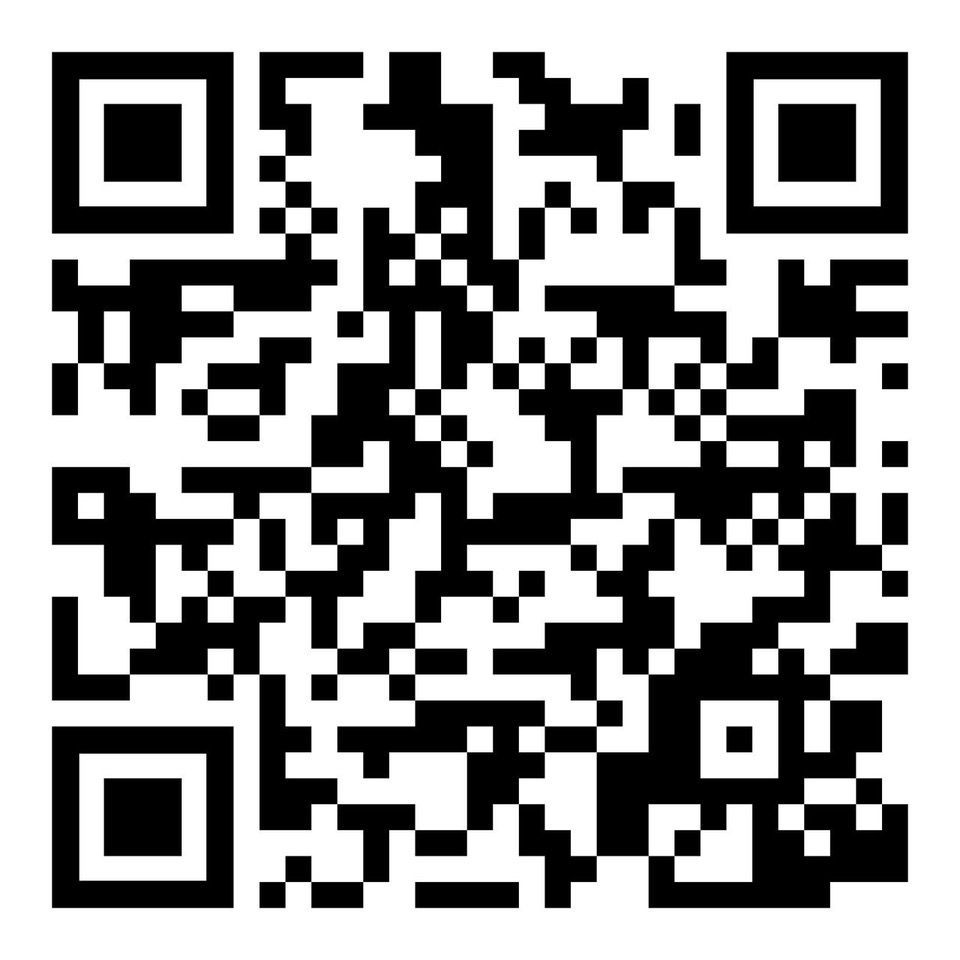 Ein schwarz-weißer QR-Code auf weißem Hintergrund.