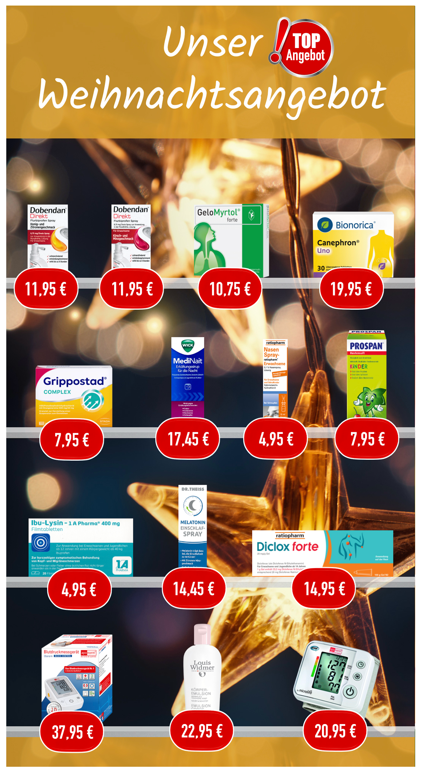 Ein Poster mit einer Reihe verschiedener Artikel.