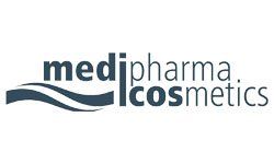Es ist ein Logo für ein Unternehmen namens Medipharma Cosmetics.
