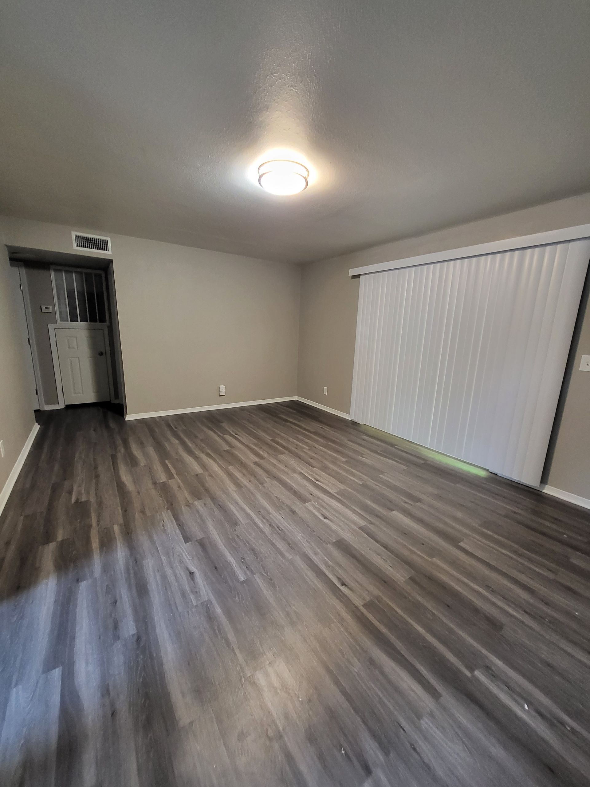 Apartment interior living room and blinds