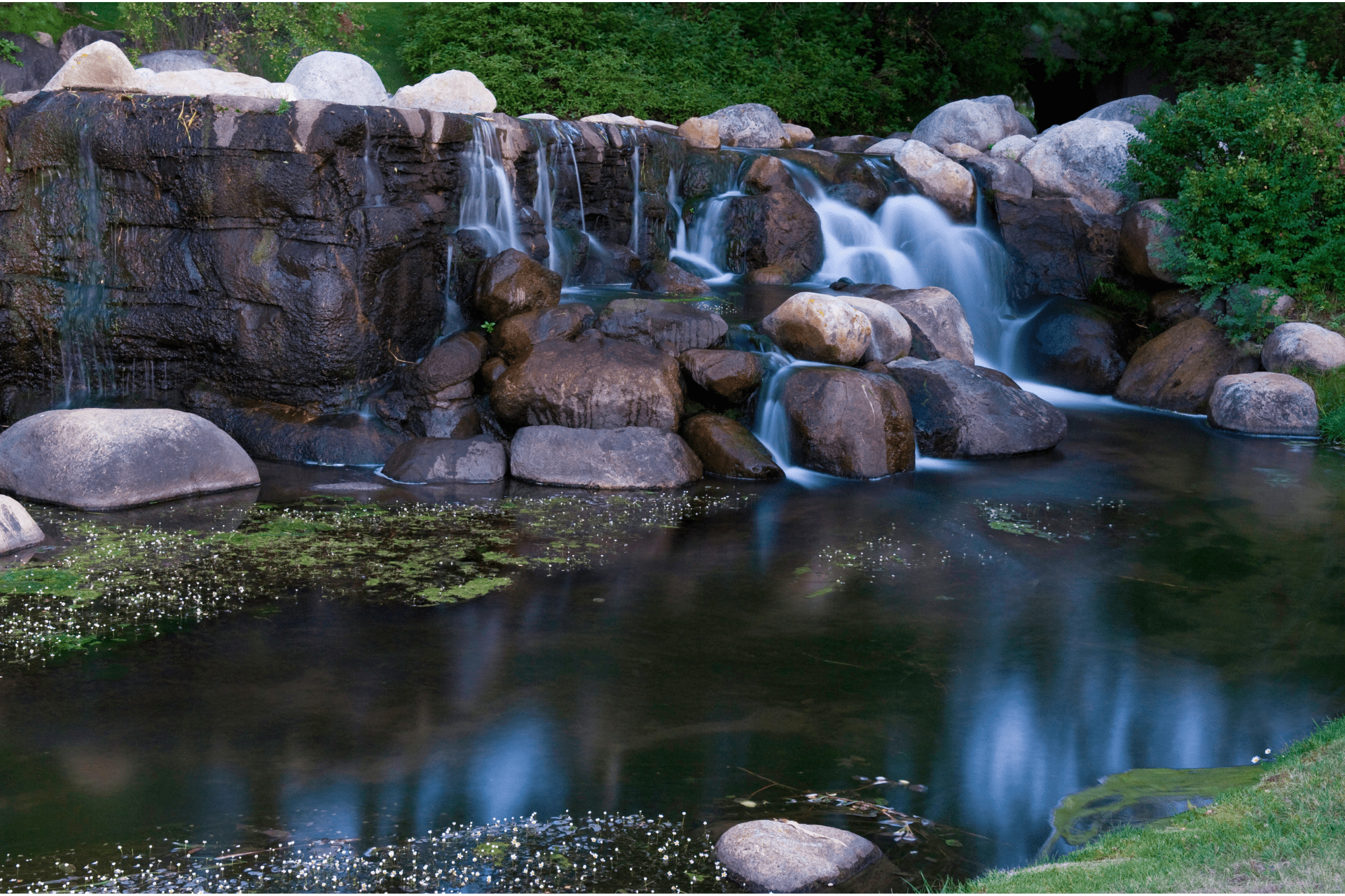 Beautiful Waterfall In The Backyard Of Richmond Home Done By Richmond Landscapes