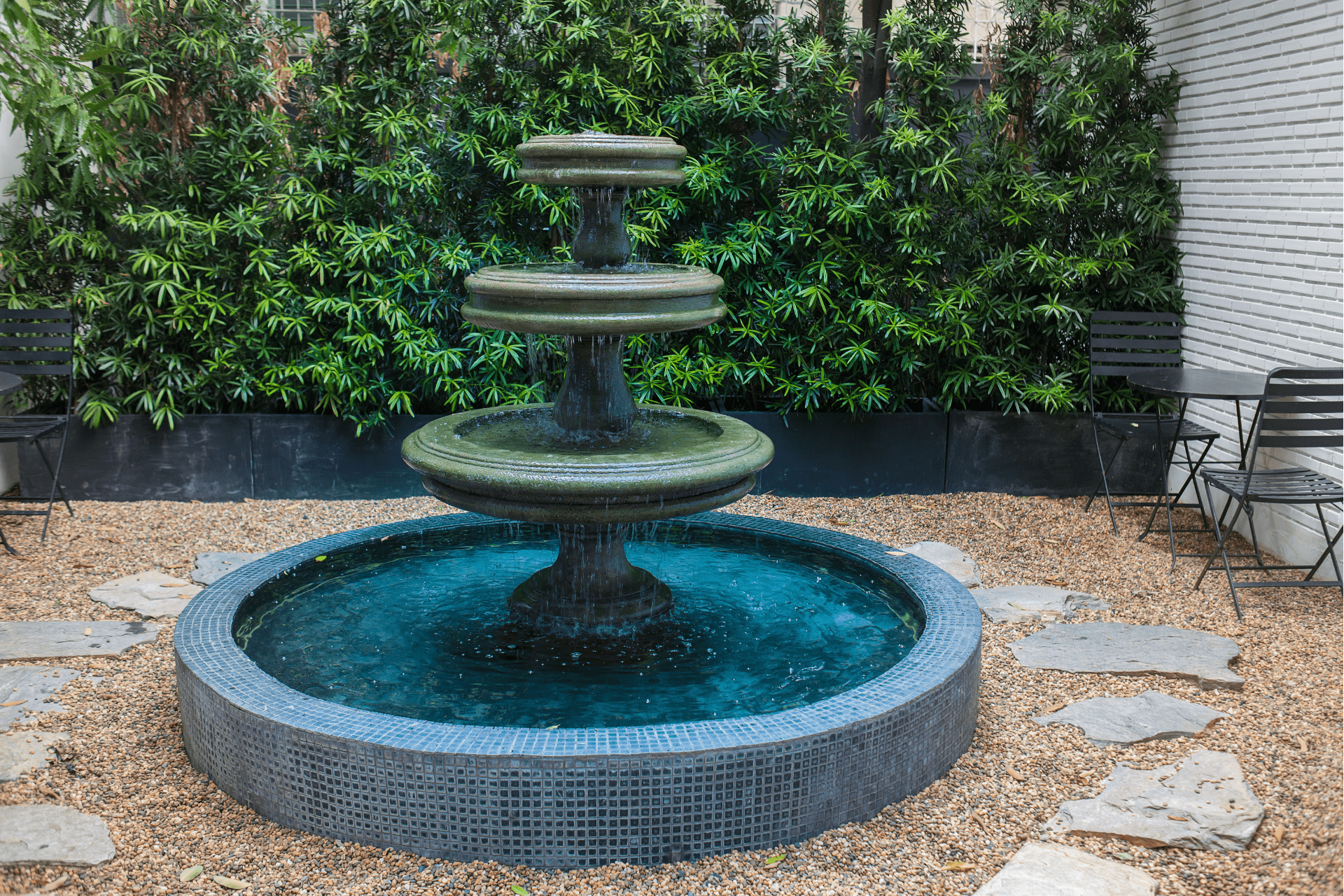 Fountain Installed By Richmond Landscapes In The Backyard Of Richmond Home