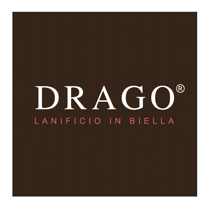 A logo for drago on a brown background