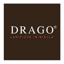 A logo for drago on a brown background