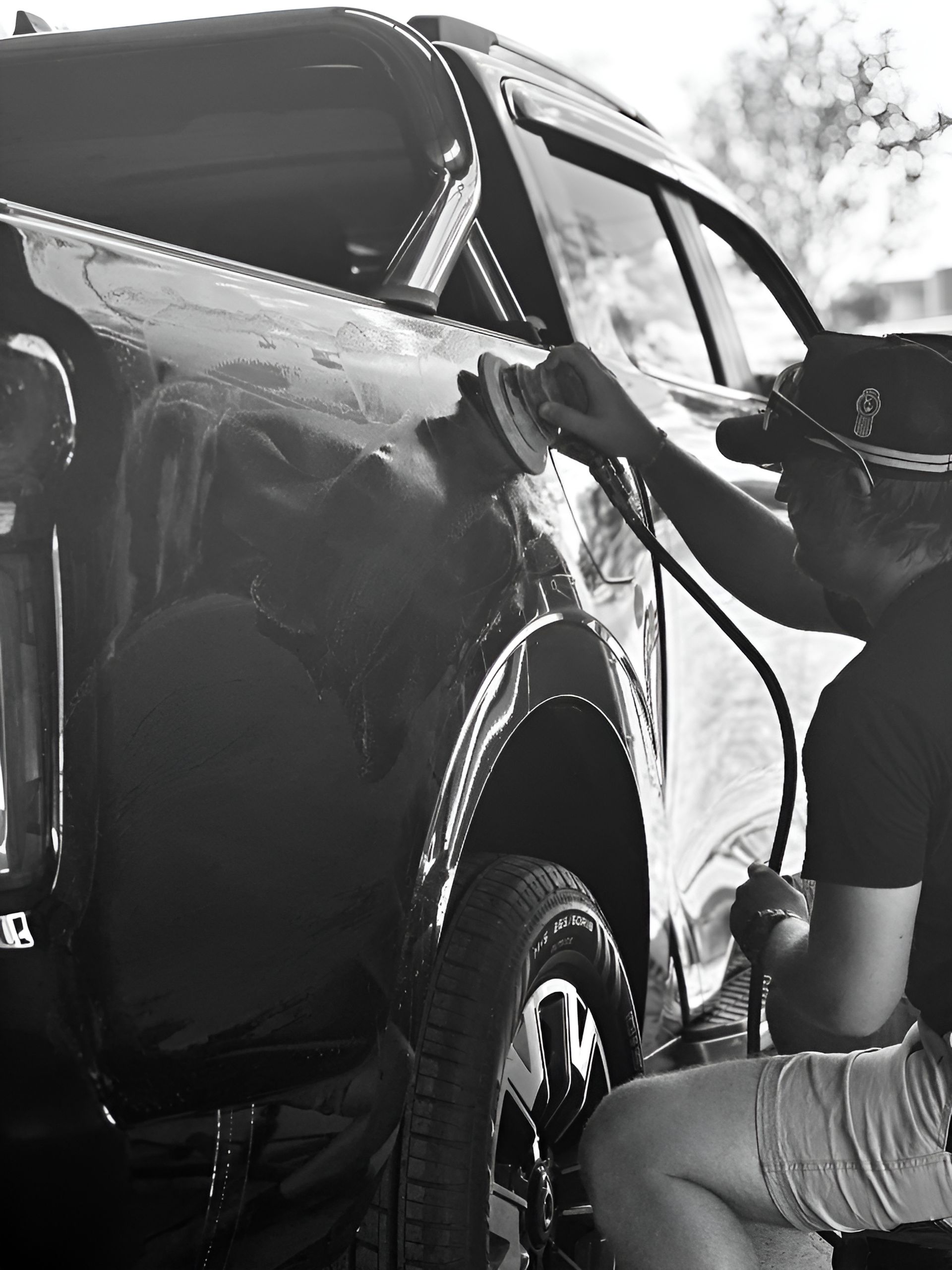 A white truck with the hood up is parked in a garage. — FSK Paint & Panel in Casino, NSW
