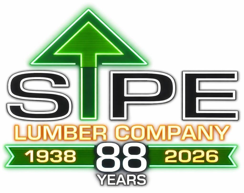 Logo for SIPE Lumber Company. Dark green arrow and triangle over black