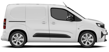 White van on a white background, side view.