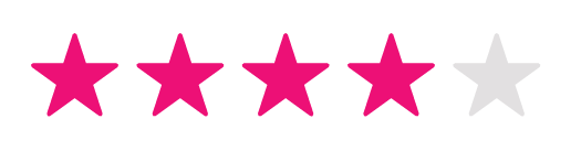 Four pink stars and one gray star.