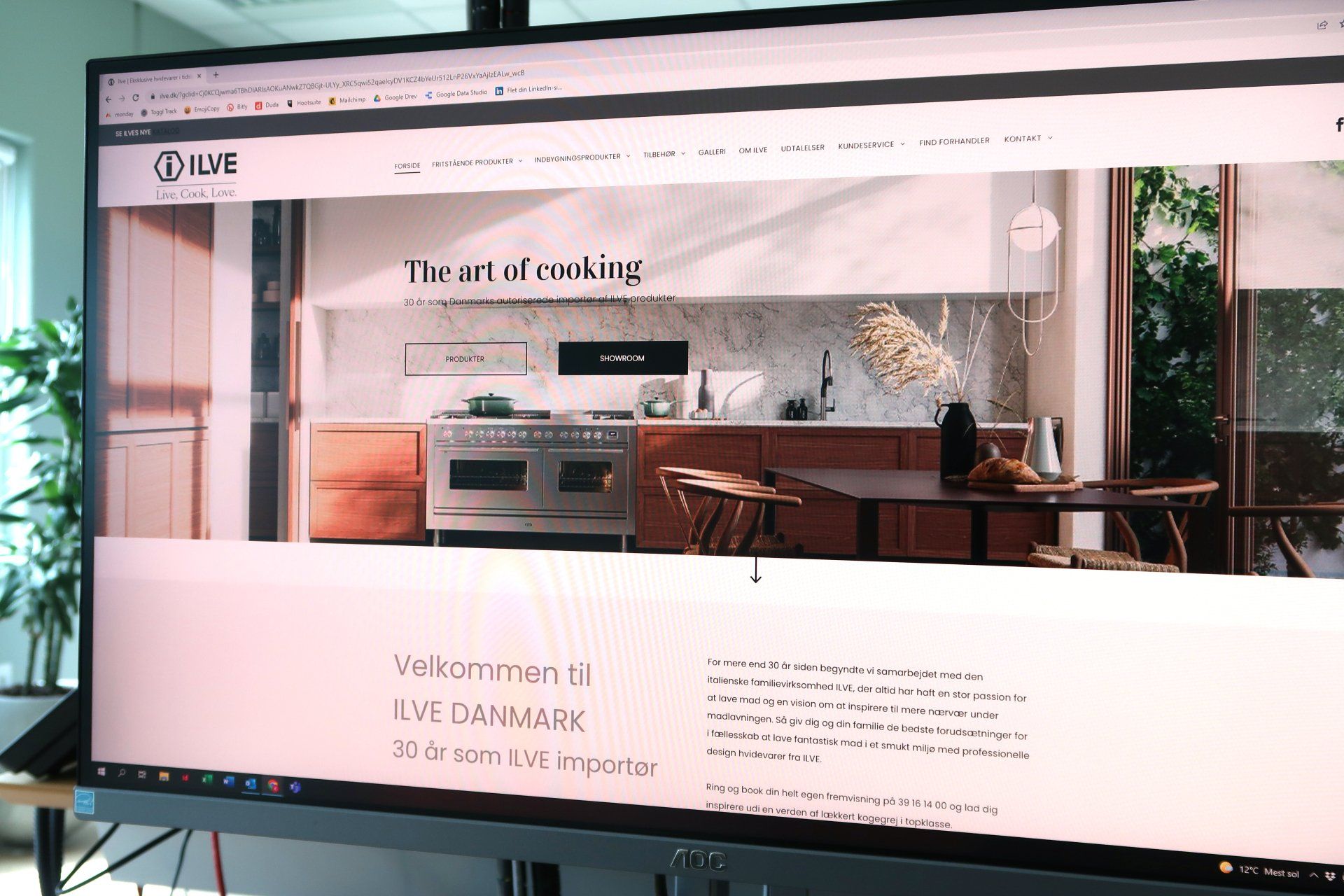 En computerskærm med Ilves hjemmeside, som mediebureauet nord har lavet Google ads, SEO og hjemmeside for.