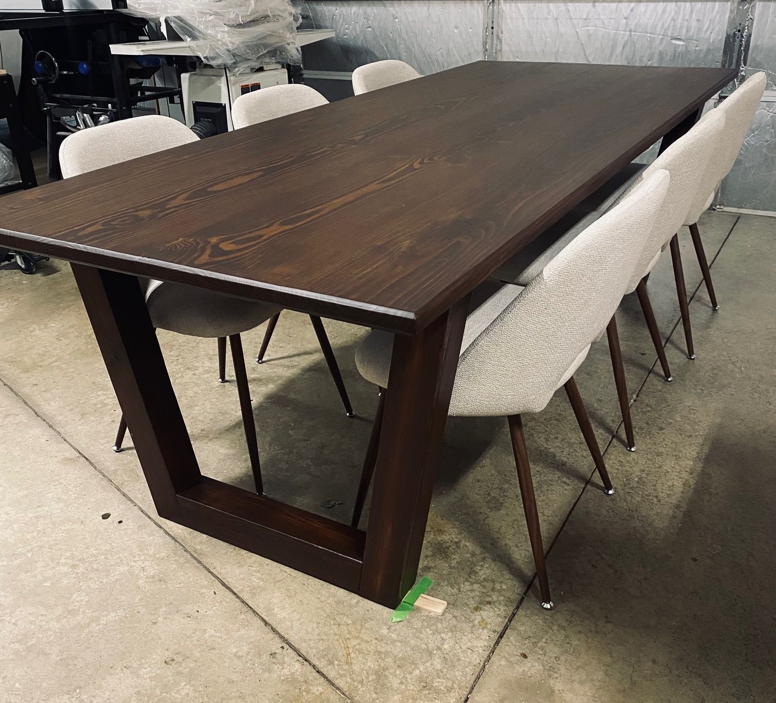 7.5ft Modern Dining Table with 6 Modern Dining Chairs