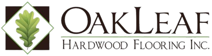 a logo for oakleaf hardwood flooring installation repair refinishing resurfacing