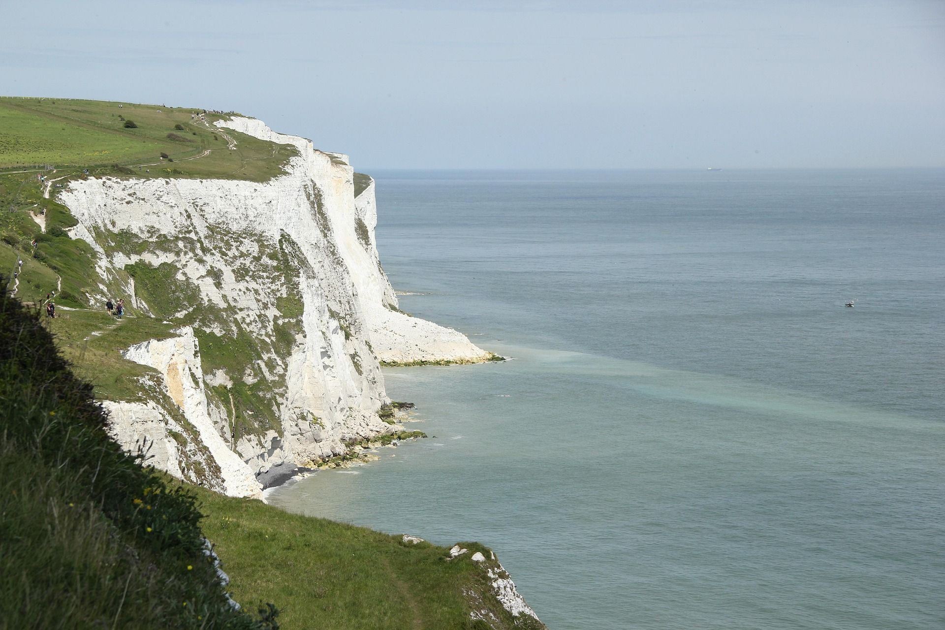 White Cliffs of Dover along the Kent coastline with sea views and walking paths