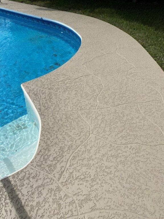 Knock Down Pool Deck Resurfacing with Cobblestone Pattern