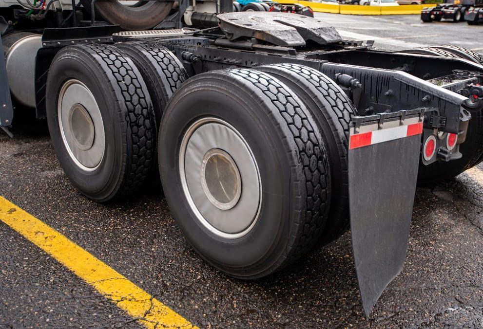 Trailer Truck Wheels for Servicing