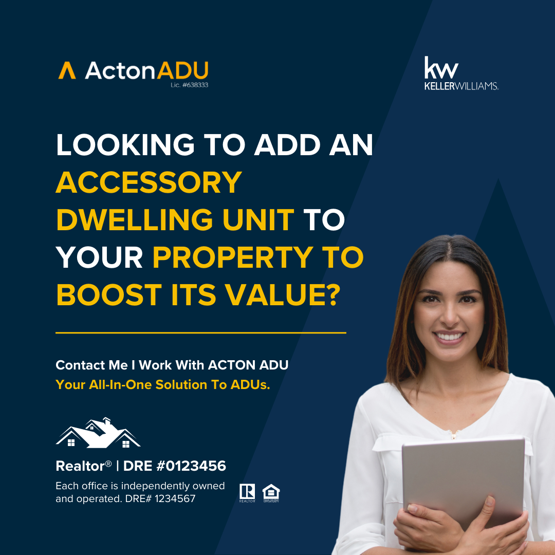 A woman is holding a tablet in front of a blue background