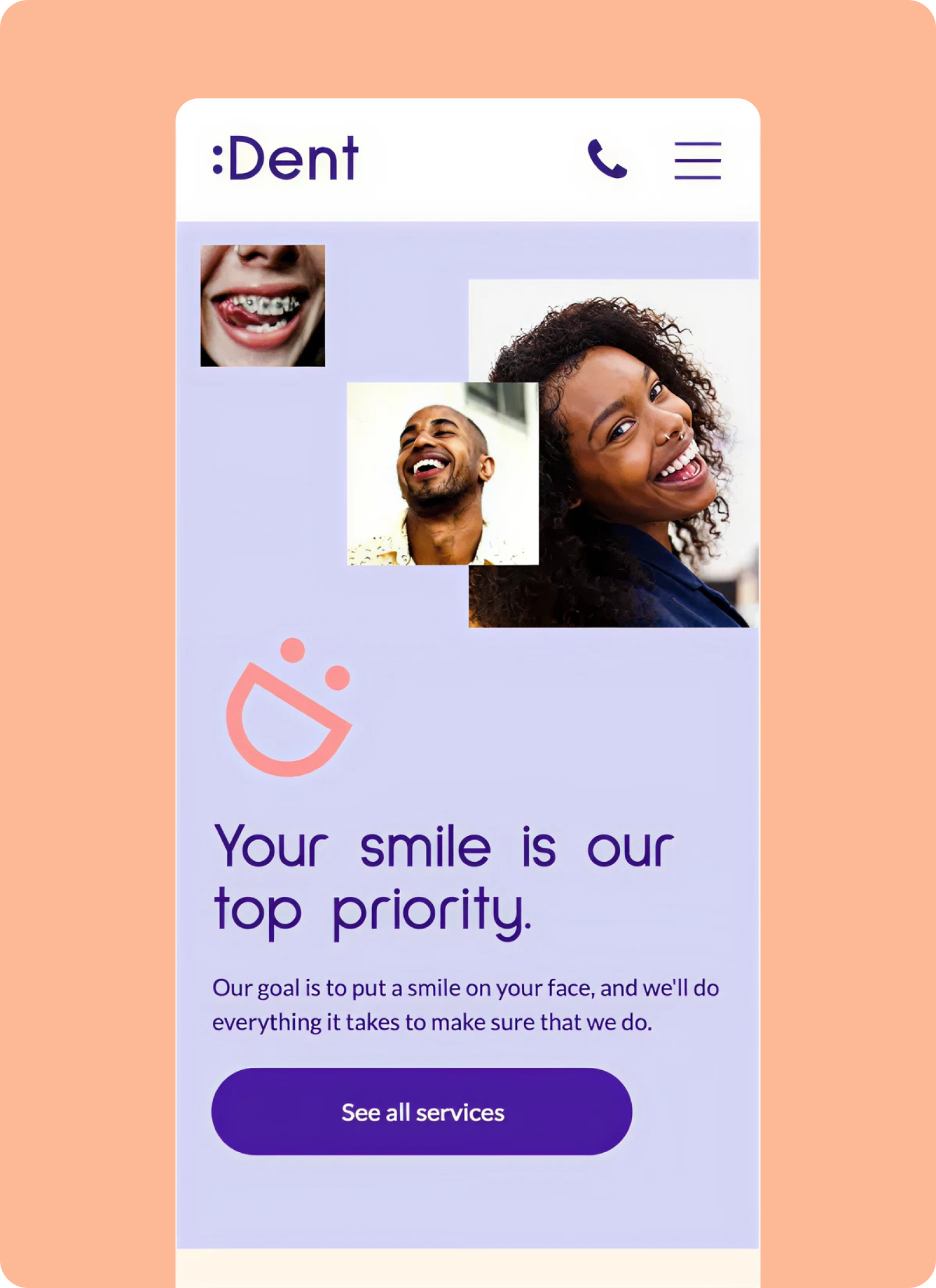 Clean and approachable holistic health website layout