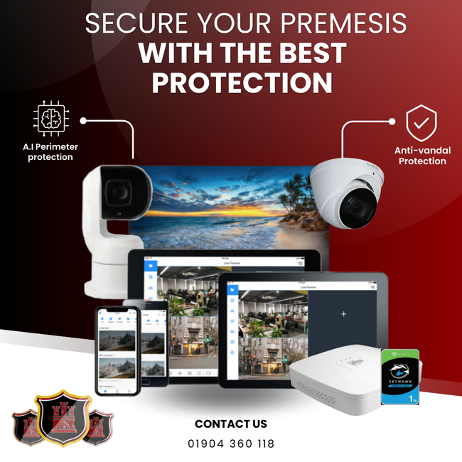 A poster that says `` secure your premises with the best protection ''