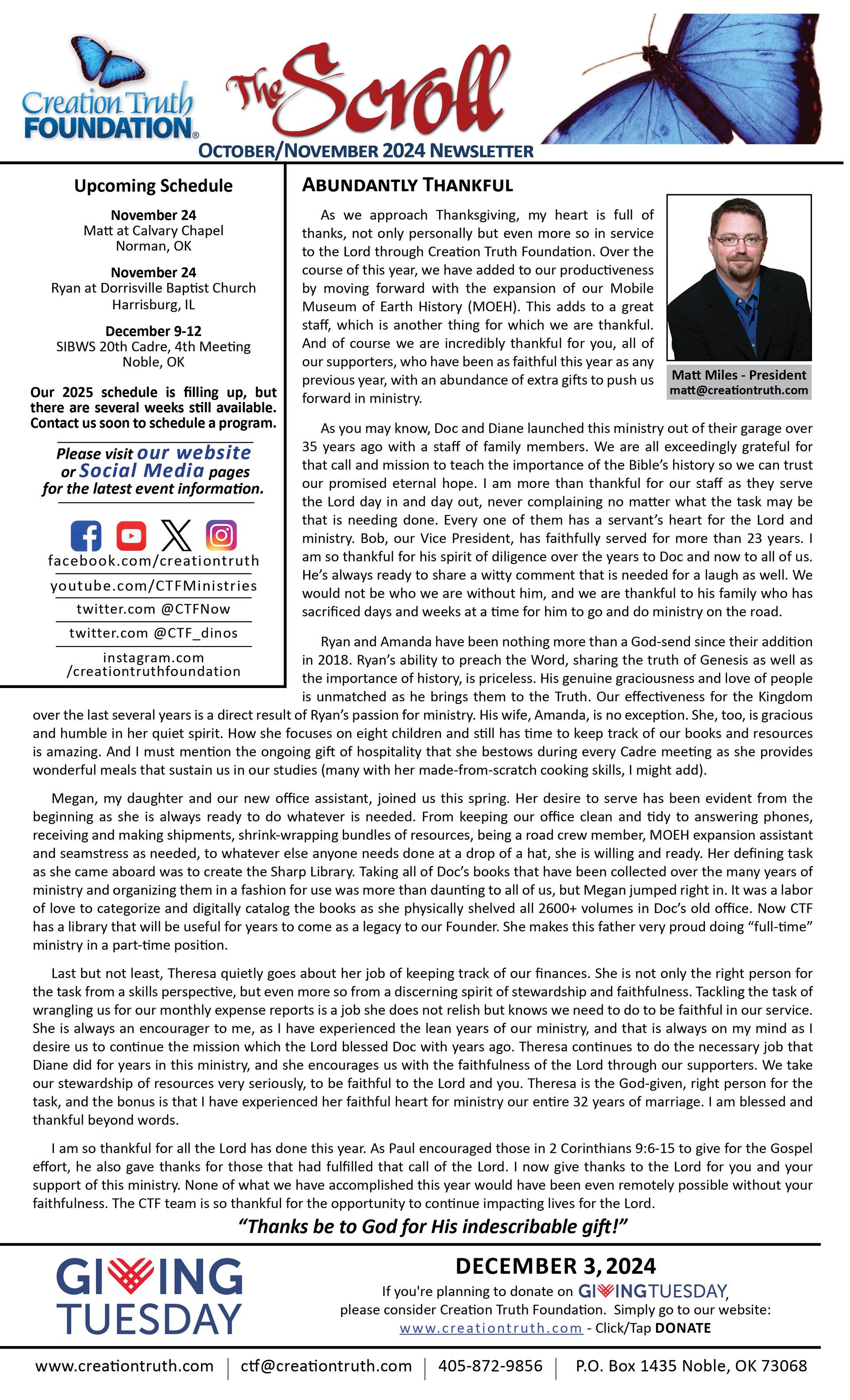 Oct/Nov Newsletter Front