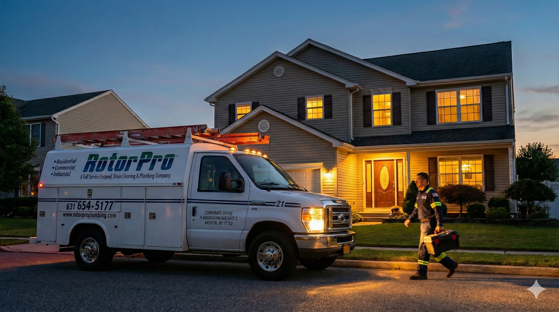 White service van with