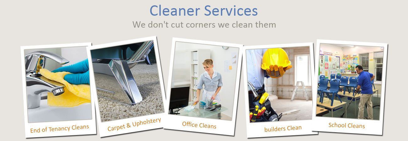 A picture of a man cleaning a sink and a picture of a man cleaning a lamp.