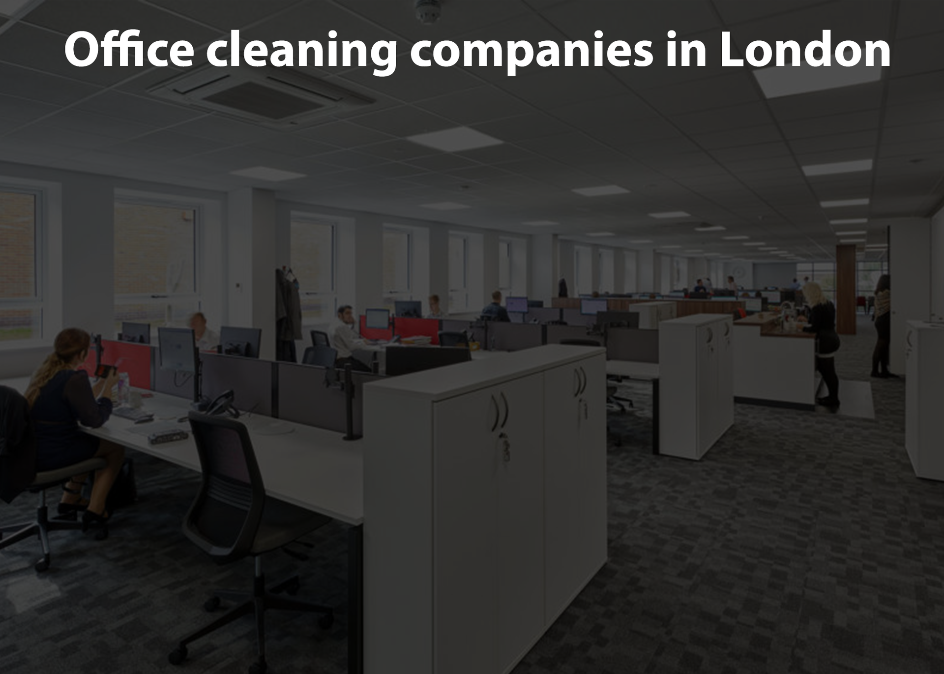 An advertisement for office cleaning companies in london