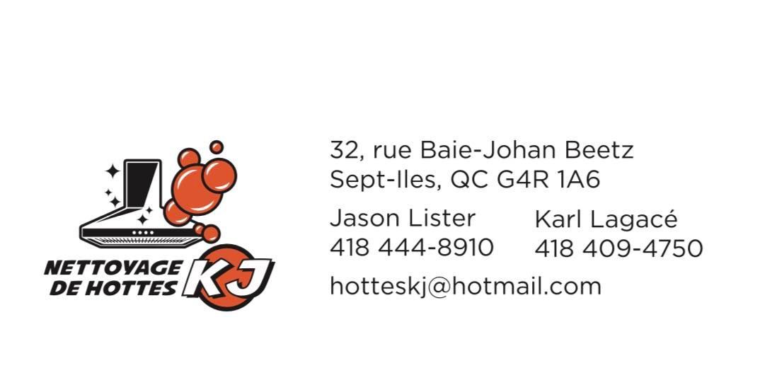 Carte de visite LOGO Nettoyages de hottes K J