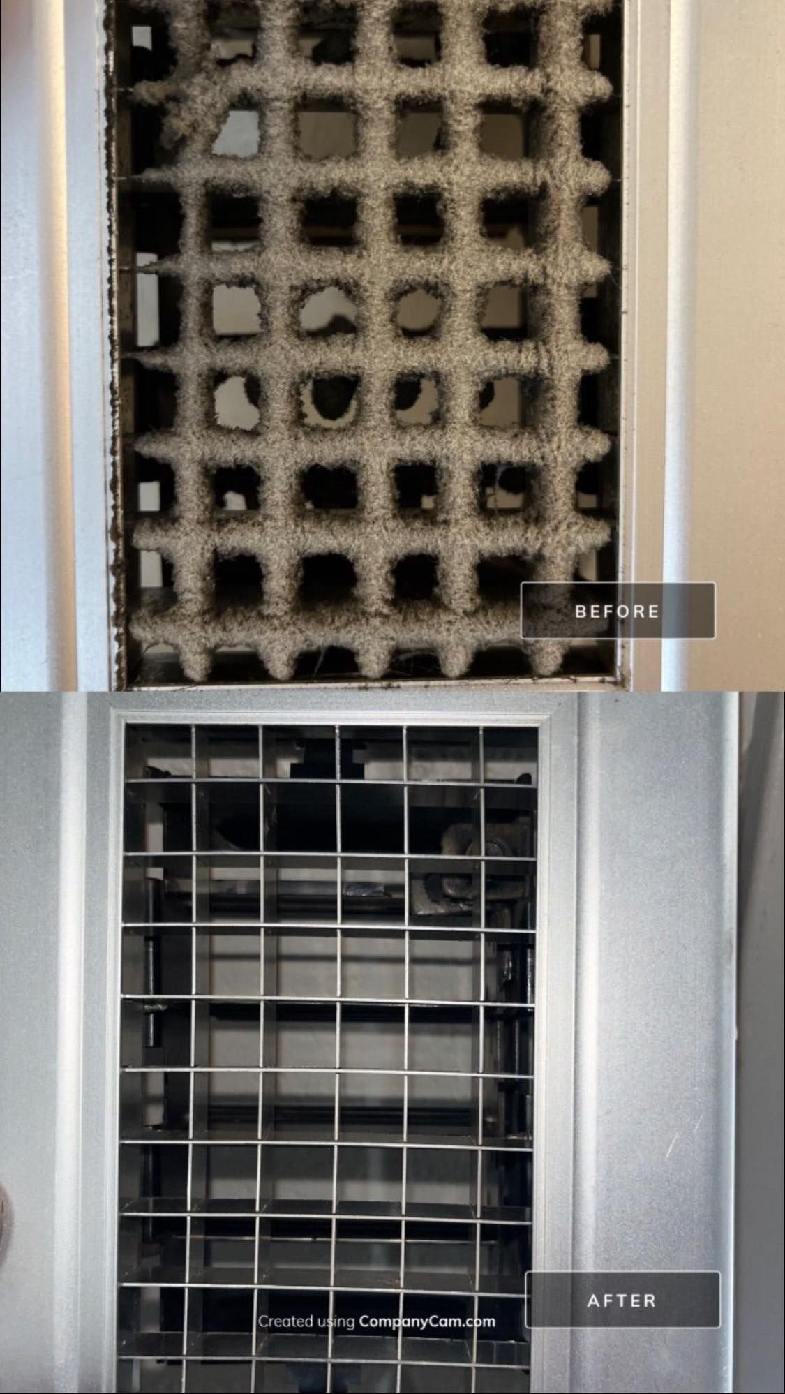 Une photo d'une porte de réfrigérateur avant et après le nettoyage.